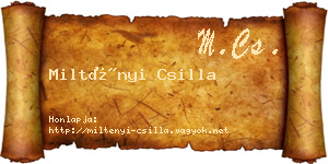 Miltényi Csilla névjegykártya